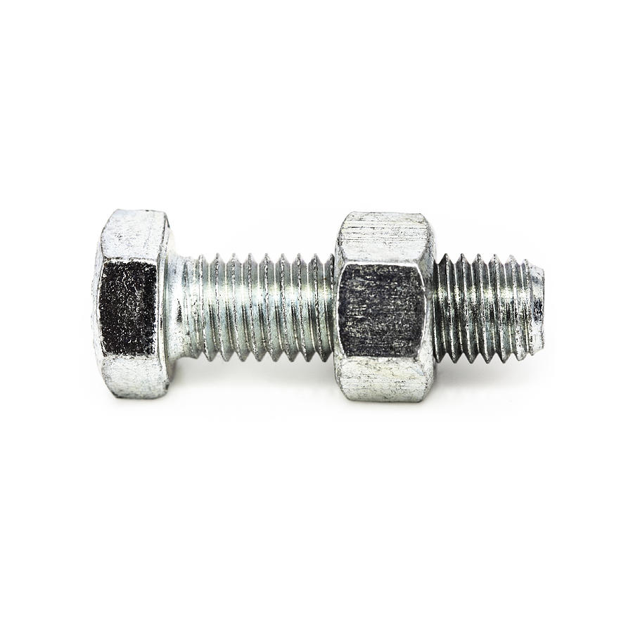 A Steel Bolt threaded onto a Nut Photograph by Microzoa Limited