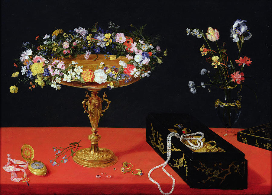 A Still Life Of A Tazza With Flowers  Painting by Jan the Younger Brueghel
