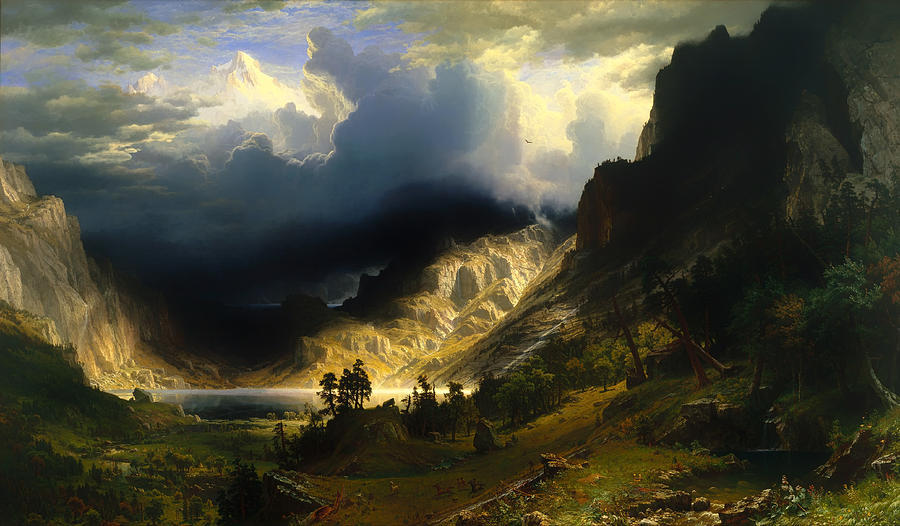 Vintage Painting - A Storm in the Rocky Mountains by Mountain Dreams