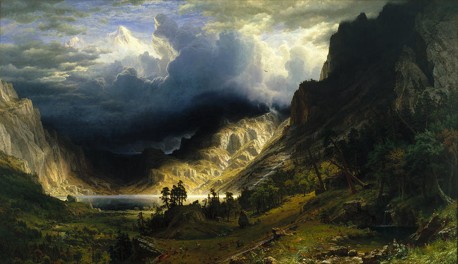 A Storm in the Rocky Mountains Mt. Rosalie Painting by Albert Bierstadt