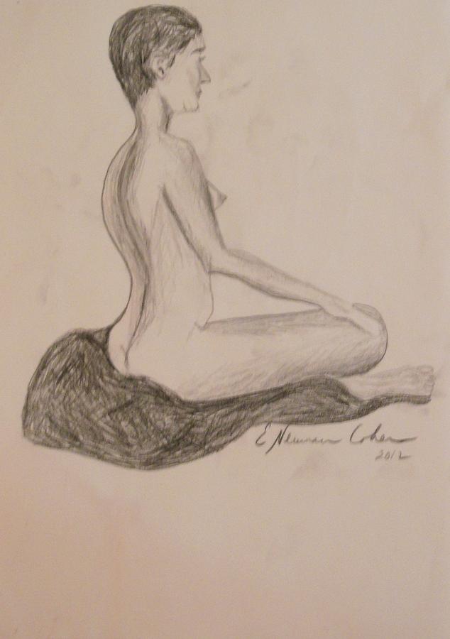A Straight Backed Nude Drawing by Esther Newman-Cohen