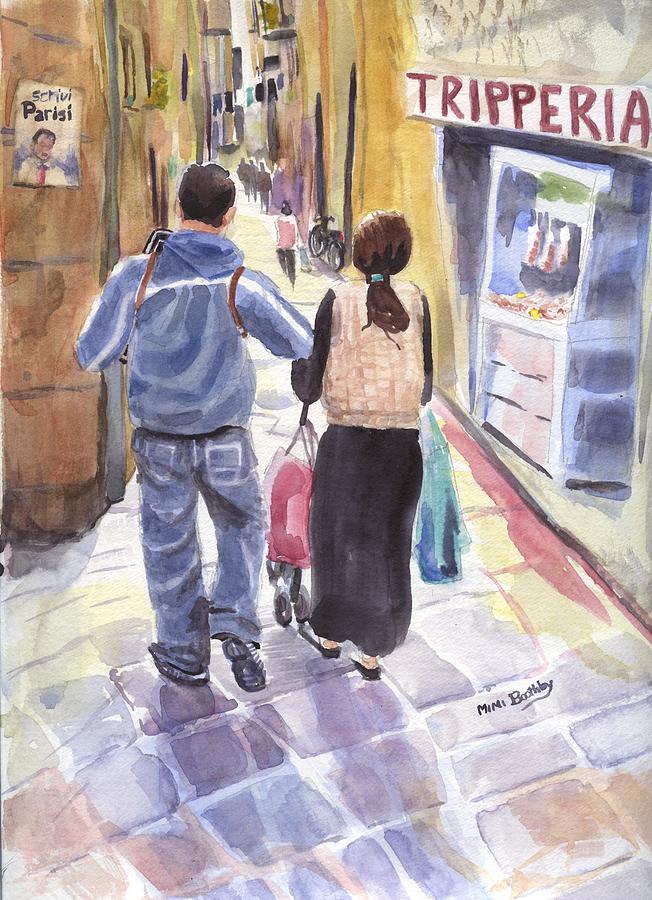 A street in Naples Painting by Mimi Boothby