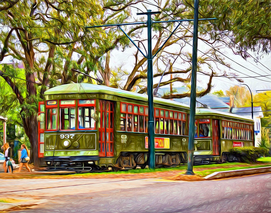 New Orleans Photograph - A Streetcar Named St. Charles - Paint by Steve Harrington