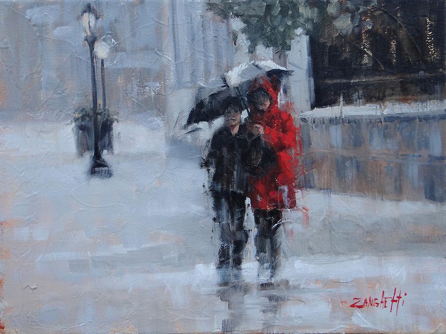 A Stroll in the Rain Painting by Laura Lee Zanghetti
