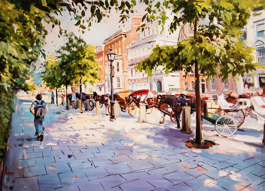 A Stroll On Stephens Green Painting by Conor McGuire