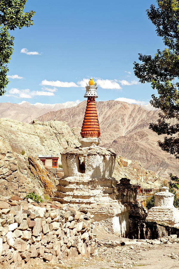 Buddha Photograph - A Stupa At Hemis Monastery In India by Kevin Kerr