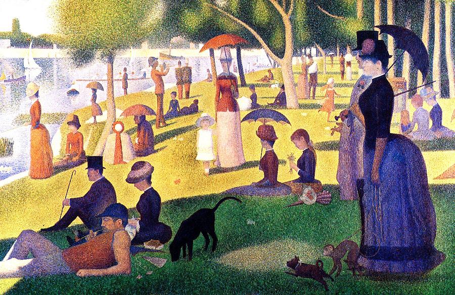 Paris Painting - A Sunday Afternoon on the Island of La Grande Jatte by Seurat Georges
