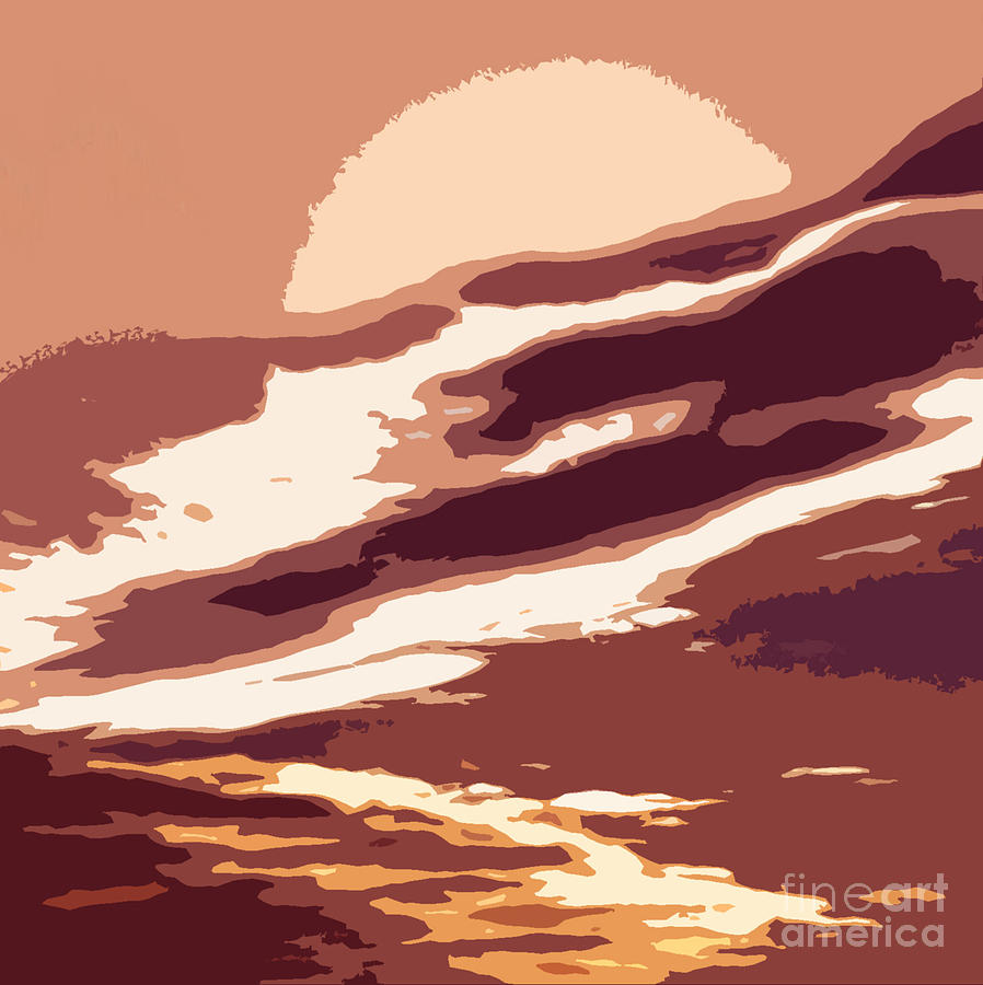 Sunset Photograph - A Sunset In The Valley. Digital Drawing by Ausra Huntington nee Paulauskaite