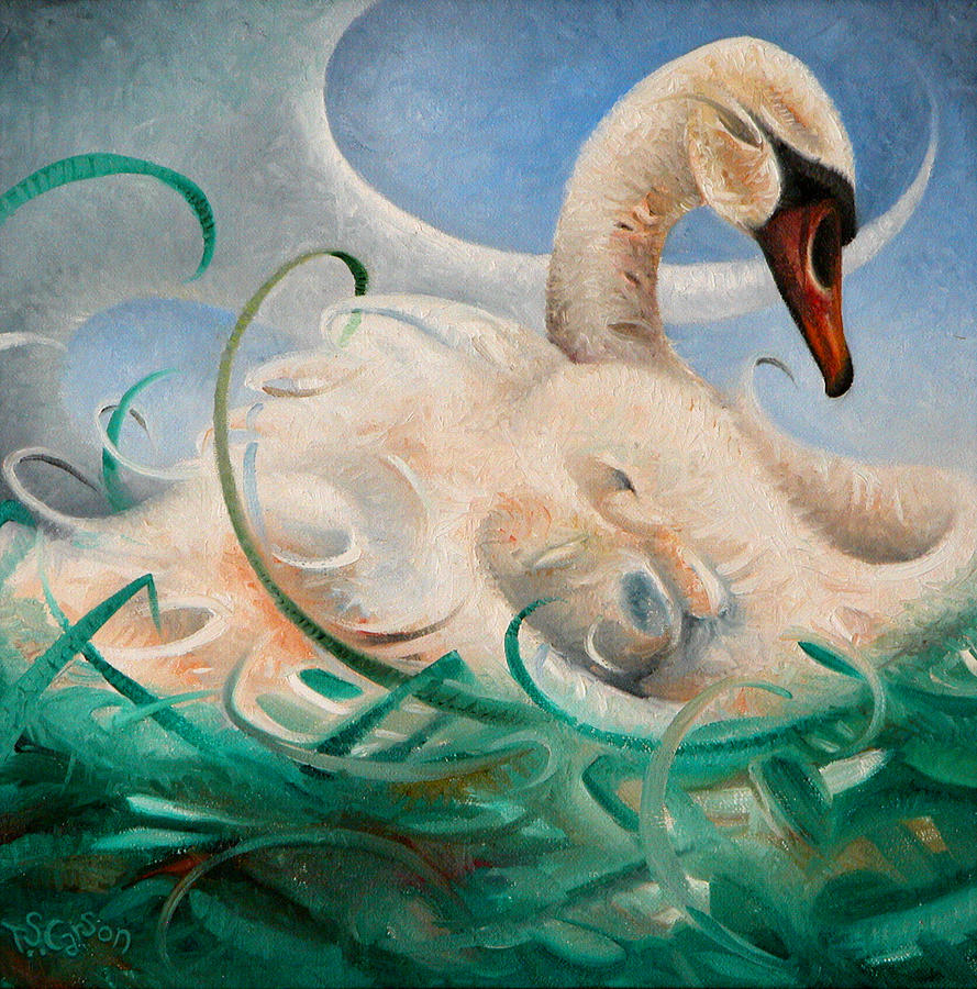 A Swan Song Painting by T S Carson
