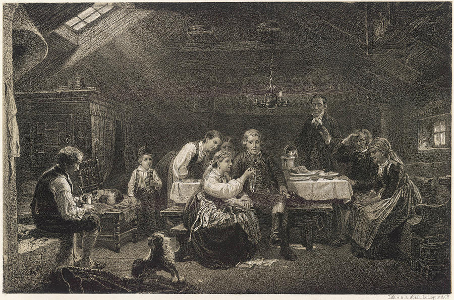 A Swedish Farmhouse Interior Drawing by Mary Evans Picture Library