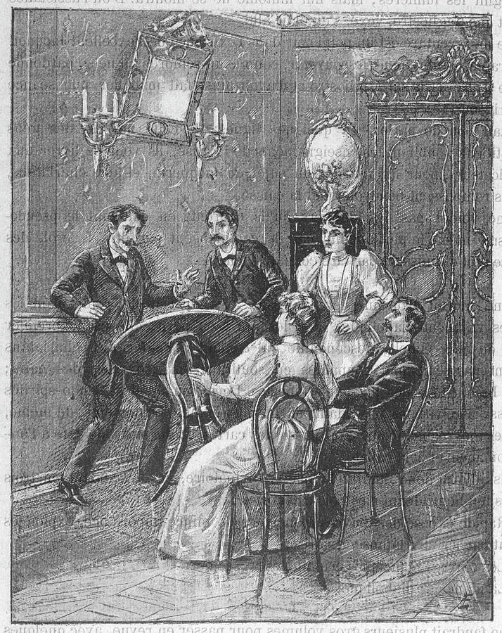 A Table Turning Seance Gets Drawing by Mary Evans Picture Library