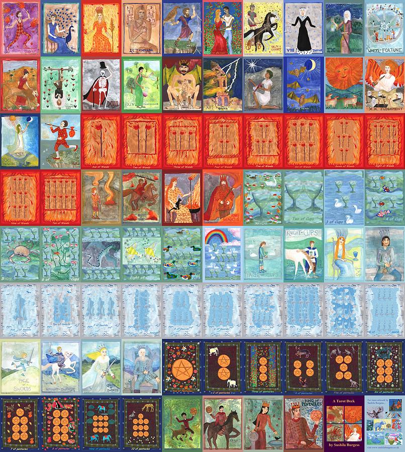 Tarot Deck Painting - A Tarot Deck by Sushila Burgess Tarot Deck Painting - A Tarot Deck by Sushila Burgess