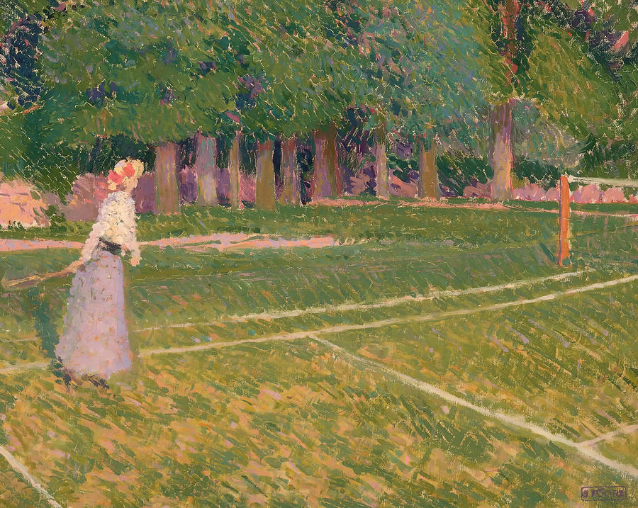 Vintage Painting - A Tennis Day by Mountain Dreams