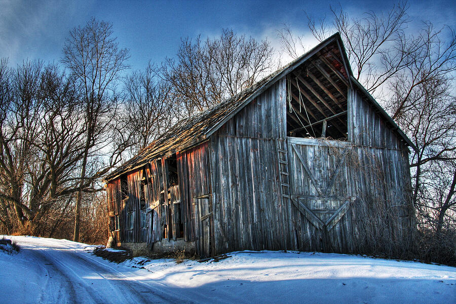 Winter Photograph - A Time Gone By....  Country Barn by Wayne Moran