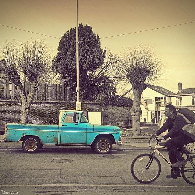 Car Photograph - A Time Traveller... #old #car  #blue by Linandara Linandara