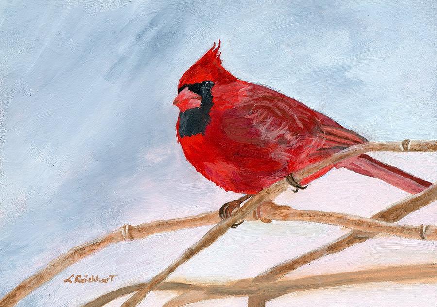 Cardinal Painting - A Touch of Red by Lynne Reichhart