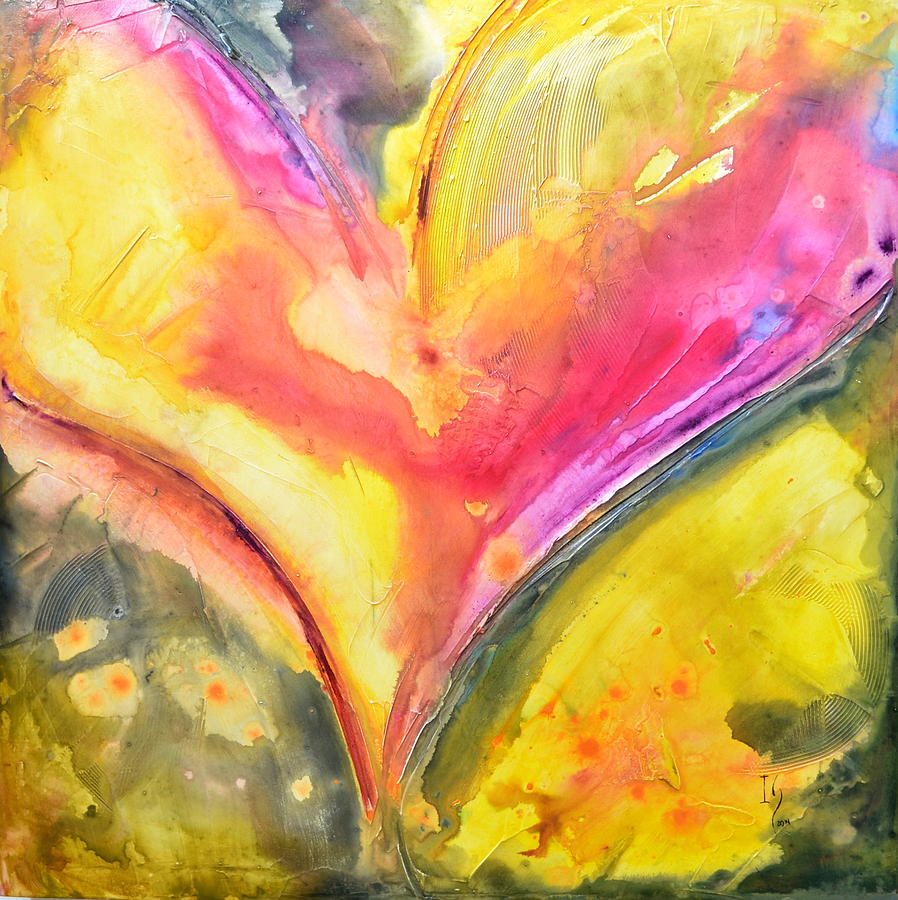 Heart Painting - A touch of sunshine by Ivan Guaderrama