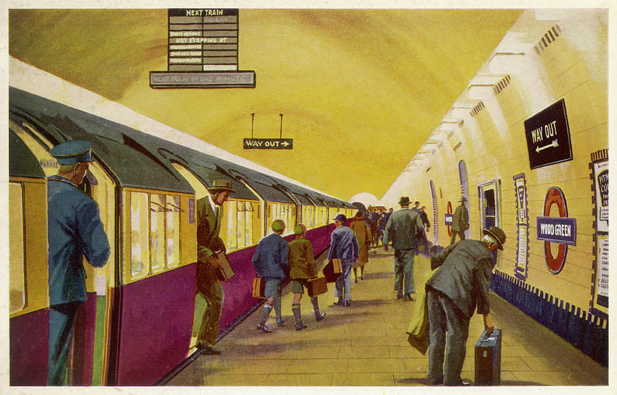 London Drawing - A Train Arrives At Wood Green  Station by Mary Evans Picture Library