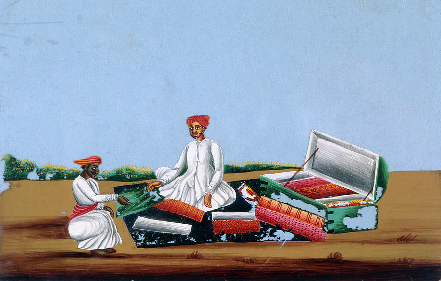 A Travelling Cloth Merchant In India Drawing by Mary Evans Picture Library