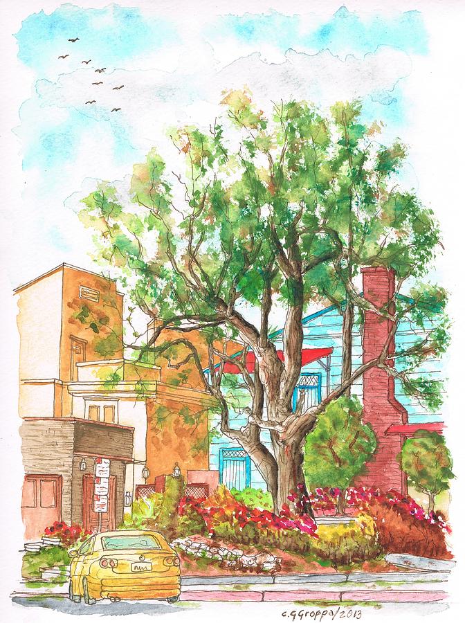 A tree in Horn Drive - Hollywood Hills - Los Angeles - California Painting by Carlos G Groppa