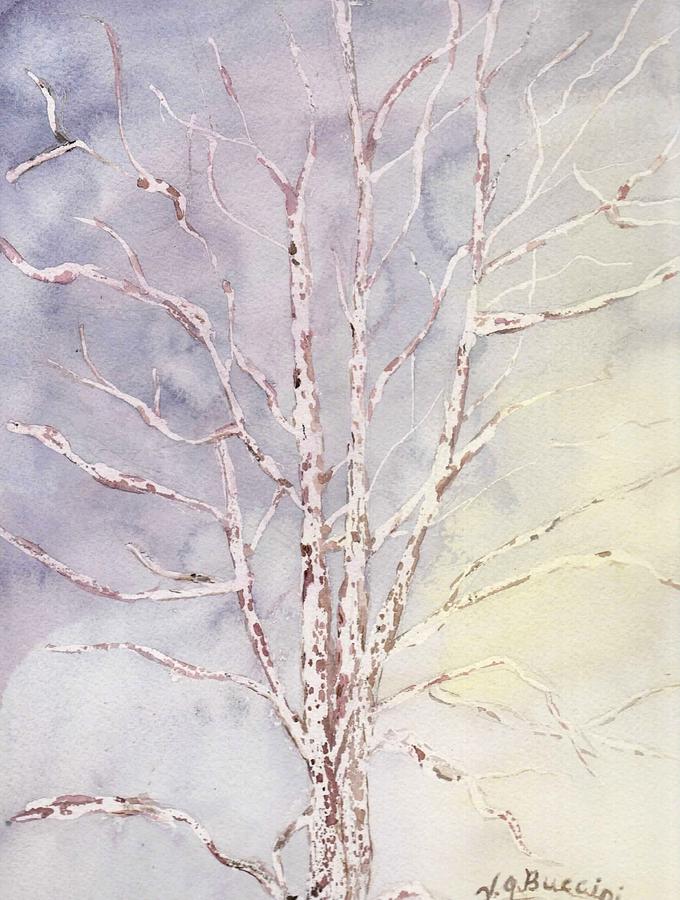 Landscape Painting - A Tree in Winter by Vickie G Buccini
