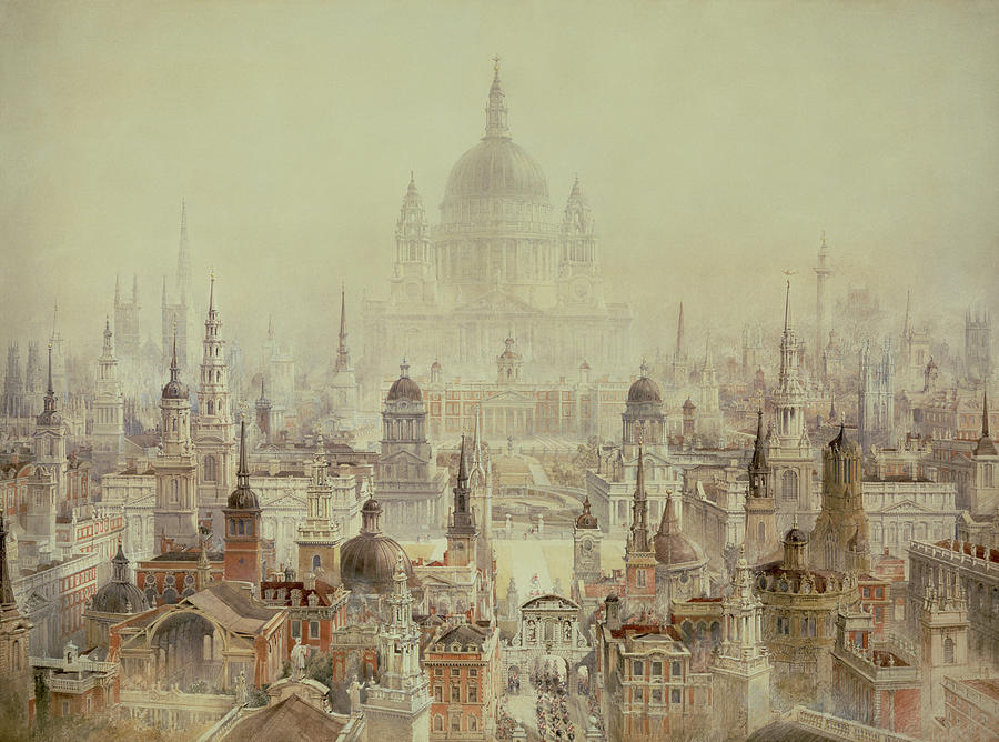London Painting - A Tribute To Sir Christopher Wren by Charles Robert Cockerell