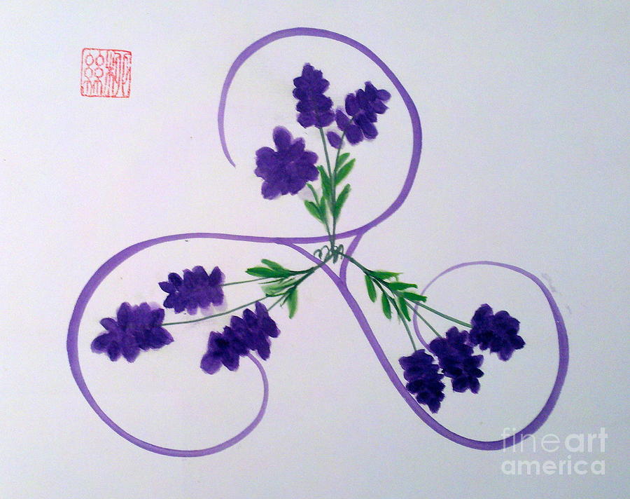 A Triskele of Lavender Painting by Margaret Welsh Willowsilk