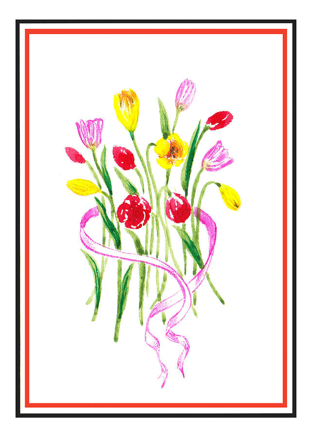 A Tulip Bunch Painting by Irina Sztukowski