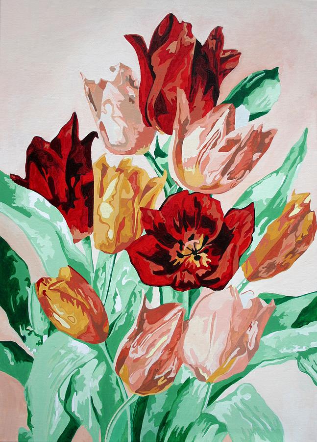 Flower Painting - A Tulip Collection  by Taiche Acrylic Art