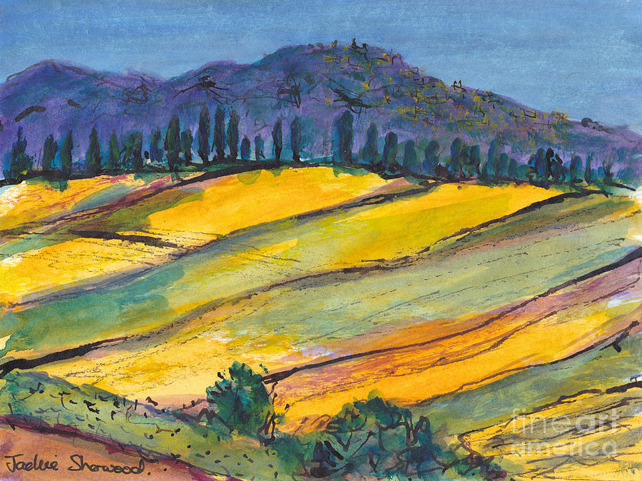 A Tuscan Hillside Painting by Jackie Sherwood