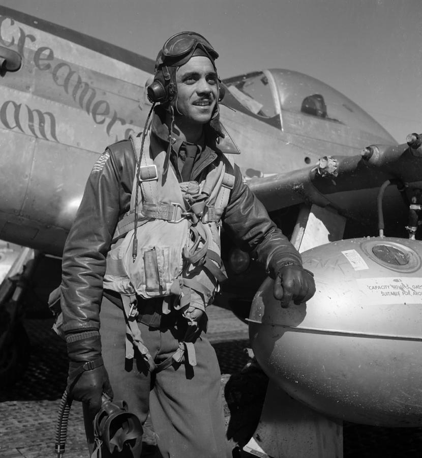 Black And White Photograph - A Tuskegee Airman by Mountain Dreams