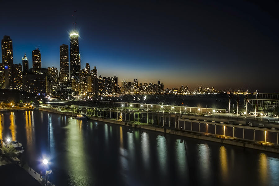 A unique look at The Chicago Skyline at dusk Photograph by Sven Brogren