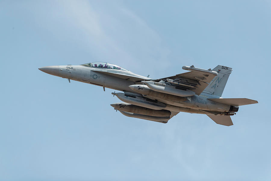 Transportation Photograph - A U.s. Navy Ea-18g Growler Takes by Rob Edgcumbe
