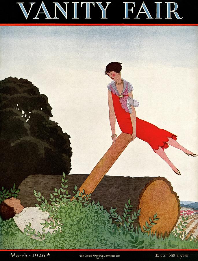A Vanity Fair Cover Of A Couple On A Seesaw Photograph by Andre E.  Marty