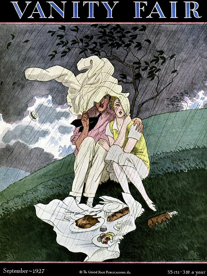 A Vanity Fair Cover Of A Couple Picnicking Photograph by Pierre Brissaud