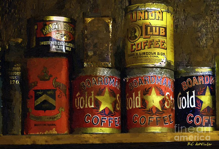 A Variety of Vintage Tins Painting by RC DeWinter