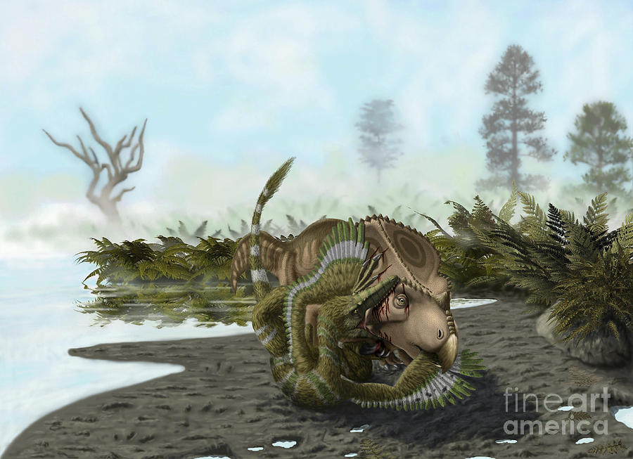 protoceratops fighting velociraptor