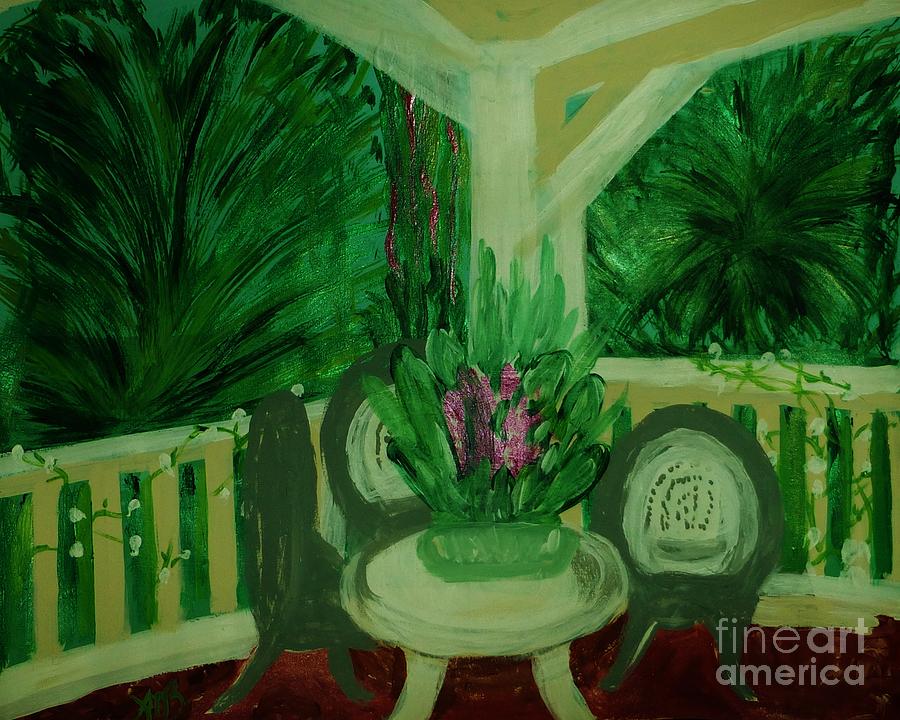Flower Painting - A Veranda in the Keys by Marie Bulger