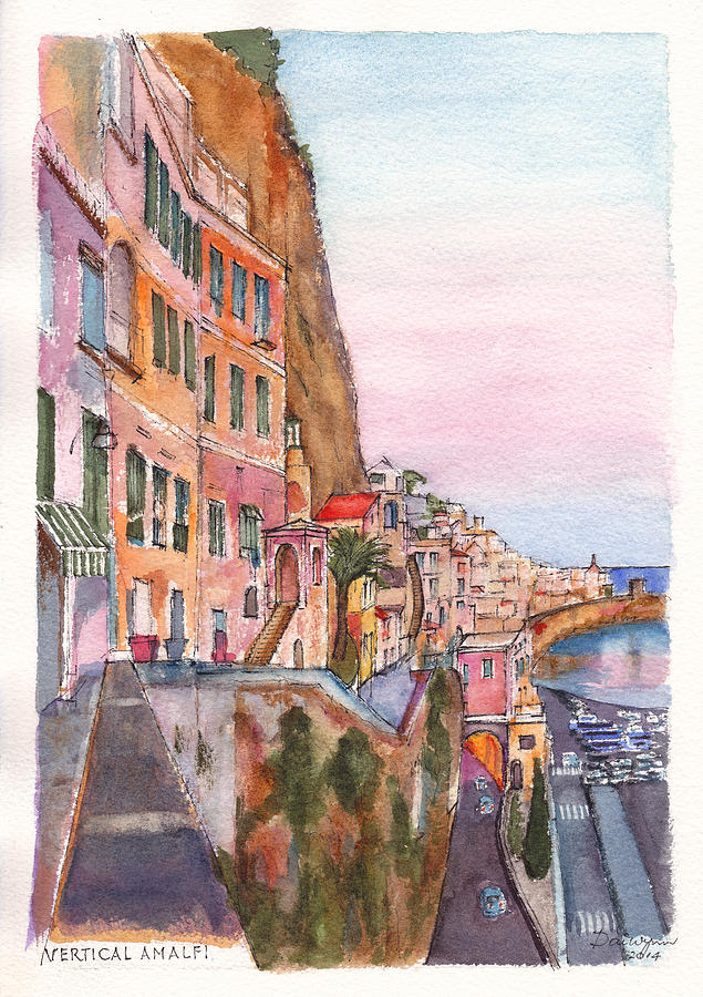 A vertical Amalfi at Sunset Painting by Dai Wynn