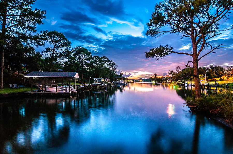 A Very Colorful Mythical Sunset Over water way near ocean Photograph by Alex Grichenko