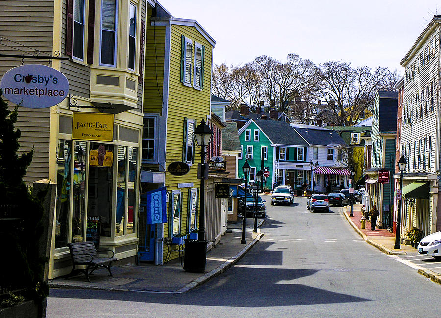 A view down the street of Historic Marblehead Photograph by Rebecca Dru