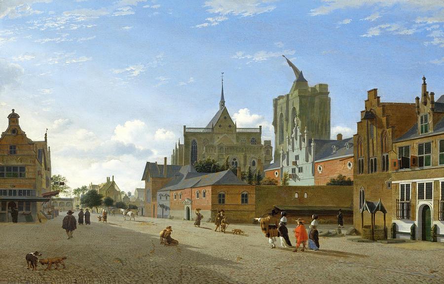 A View in Cologne Painting by Jan van der Heyden