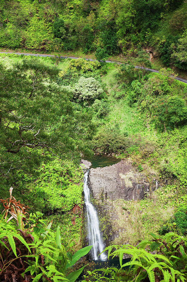 A View Of A Waterfall Below The Road To Photograph by Jenna Szerlag / Design Pics