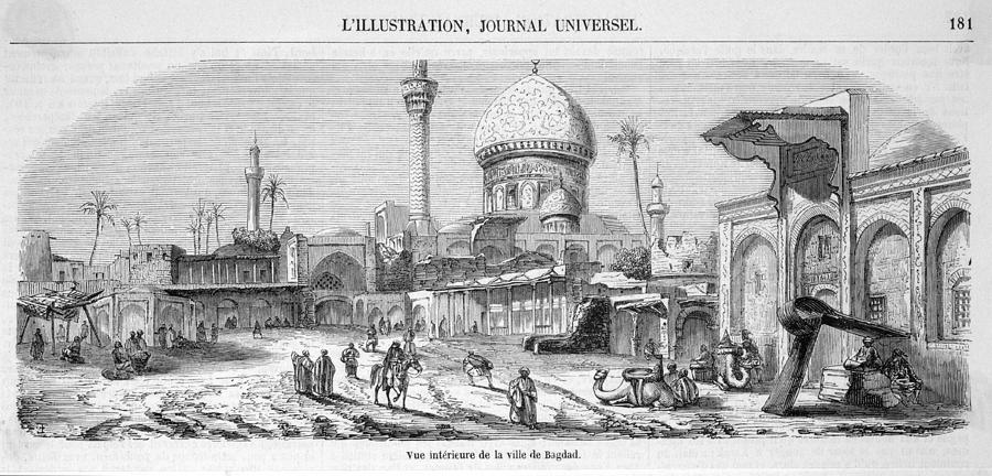 Camel Drawing - A View Of Baghdad Town,  Showing by Mary Evans Picture Library