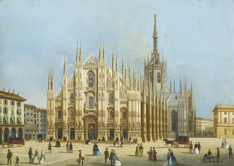 Milan Painting - A View Of The Duomo by Celestial Images