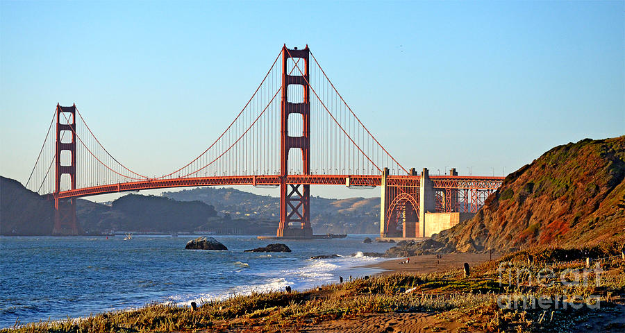 A View of the Golden Gate Bridge from Bakers Beach  Photograph by Jim Fitzpatrick