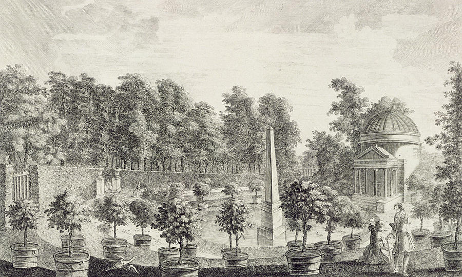 Garden Drawing - A View of the Orangery by Pieter Andreas Rysbrack