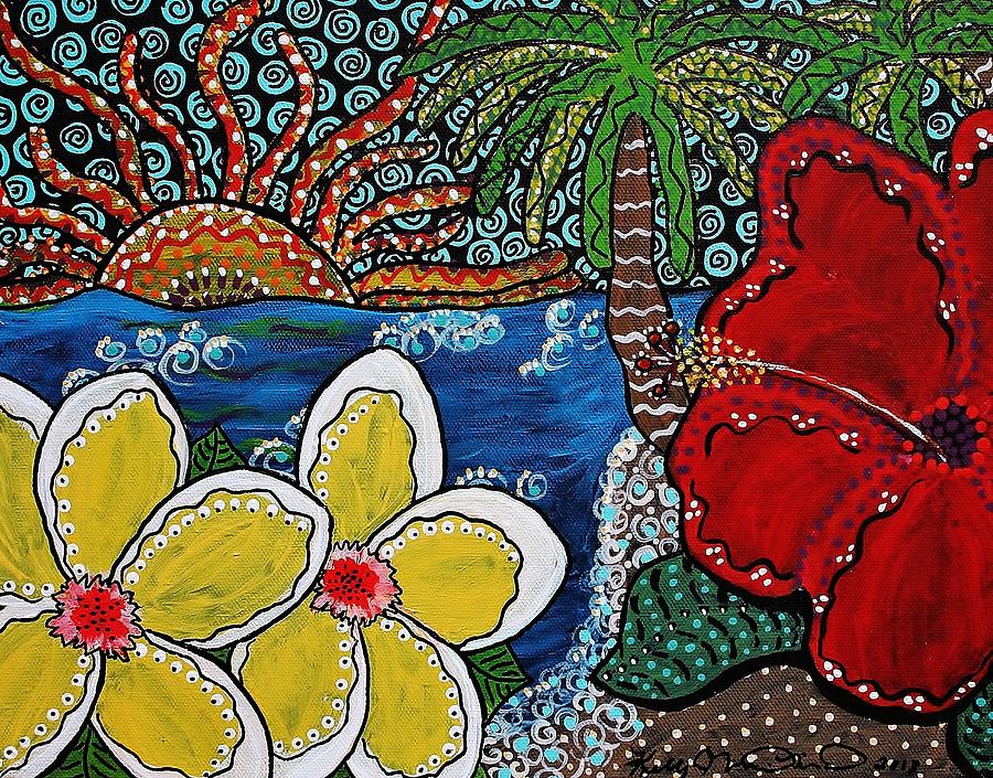 A view through An Island Paradise Painting by Kelly Nicodemus-Miller