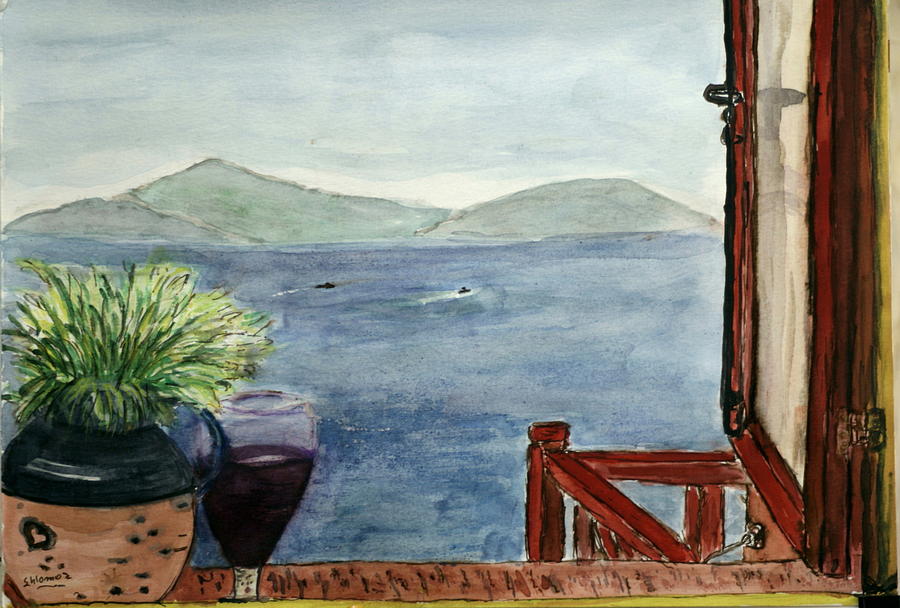 A view to the Mediterranean Sea. Painting by Shlomo Zangilevitch