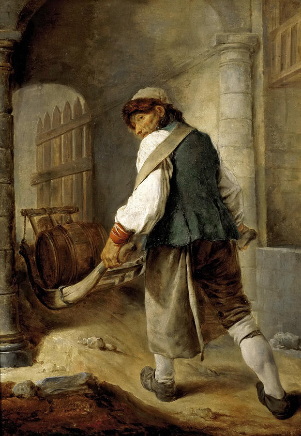 A Villager Painting by Charles-Francois Hutin